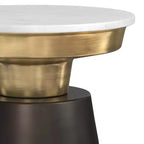 Table d'appoint Arna WyndenHall noire/dorée : Plateau en marbre contemporain, résistante aux rayures, hauteur 49,5 cm