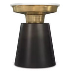 Table d'appoint Arna WyndenHall noire/dorée : Plateau en marbre contemporain, résistante aux rayures, hauteur 49,5 cm