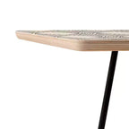 Table d'appoint carrée Holli Zollinger Playa Diamond Black/Black - Deny Designs : Minimaliste, résistante aux taches, pieds en acier