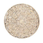 Table d'appoint tissée à la main Storied Home Blanche délavée