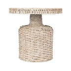Table d'appoint tissée à la main Storied Home Blanche délavée
