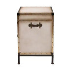 Baxton Studio Laura Commode de chevet 2 tiroirs en toile Blanc/Café/Noir