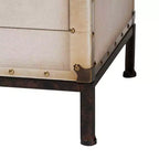 Baxton Studio Laura Commode de chevet 2 tiroirs en toile Blanc/Café/Noir