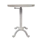 Table réglable vintage Colton de Carolina Living, finition blanchie : base en fer robuste, bois de manguier, 55,88 cm de hauteur