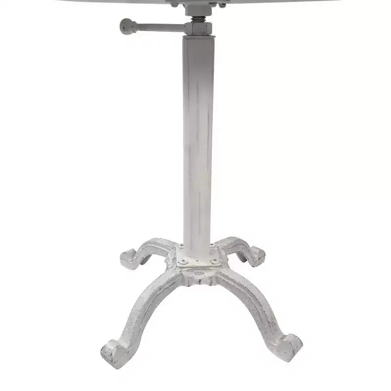 Table réglable vintage Colton de Carolina Living, finition blanchie : base en fer robuste, bois de manguier, 55,88 cm de hauteur