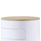 Table d'appoint Otith 19" Blanc laqué - Acme Furniture : Ronde, Aucun assemblage, Patins métalliques