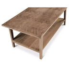 Table basse rectangulaire Milani Naturel : Bois de manguier, moderne du milieu du siècle, étagère de rangement - Steve Silver Co.