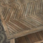 Table basse rectangulaire Milani Naturel : Bois de manguier, moderne du milieu du siècle, étagère de rangement - Steve Silver Co.