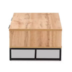 Franklin Wood and Metal 2 Drawer Coffee Table Chêne/Noir - Baxton Studio : Grand Rangement, Design Moderne