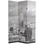 Paravent 3 Panneaux Double Face Scènes de New York, 1,80m - Oriental Furniture : Composite de bois, Aucun assemblage requis