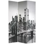 Paravent 3 Panneaux Double Face Scènes de New York, 1,80m - Oriental Furniture : Composite de bois, Aucun assemblage requis