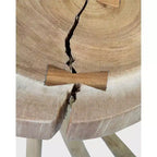 Table d'appoint Kenton en teck marron - East At Main : table d'appoint ronde moderne en teck sans assemblage pour le salon