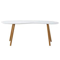 Oslo Bean Shaped Coffee Table White/Bamboo - Breighton Home