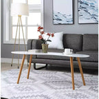 Table Basse Haricot Oslo Blanc/Bambou - Breighton Home