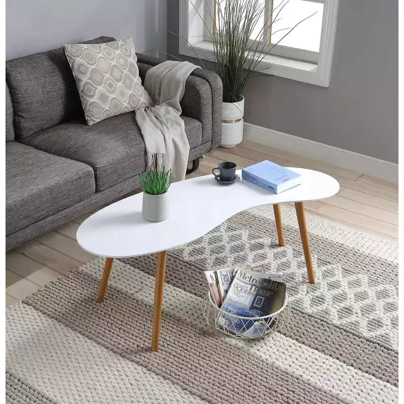 Table Basse Haricot Oslo Blanc/Bambou - Breighton Home