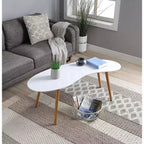 Table Basse Haricot Oslo Blanc/Bambou - Breighton Home
