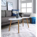 Table Basse Haricot Oslo Blanc/Bambou - Breighton Home