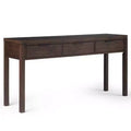 WyndenHall 60" Fabian Wide Console Table Walnut Brown: Mid-Century Modern, Hardwood Frame, Acacia Top