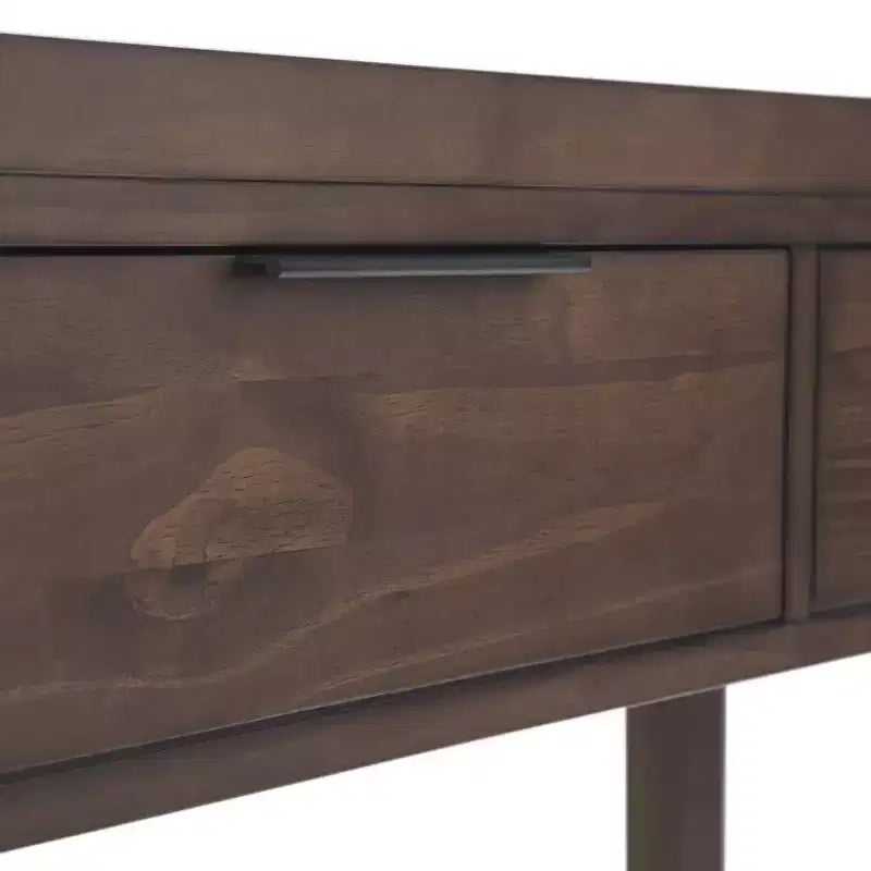 Table console large Fabian WyndenHall 60" brun noyer : Milieu de siècle moderne, cadre en bois massif, plateau en acacia