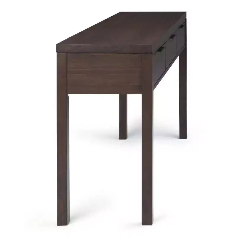 Table console large Fabian WyndenHall 60" brun noyer : Milieu de siècle moderne, cadre en bois massif, plateau en acacia