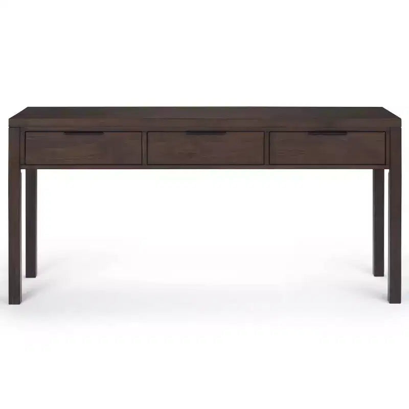 Table console large Fabian WyndenHall 60" brun noyer : Milieu de siècle moderne, cadre en bois massif, plateau en acacia