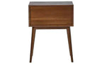 Table d'appoint Calvin marron - Adore Decor : design moderne du milieu du siècle, tiroir de rangement, poignées argentées