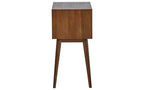 Table d'appoint Calvin marron - Adore Decor : design moderne du milieu du siècle, tiroir de rangement, poignées argentées