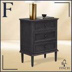 Meuble de rangement 3 tiroirs Webster gris foncé - Finch : Cadre en pin, Style traditionnel, Pas d'étagères