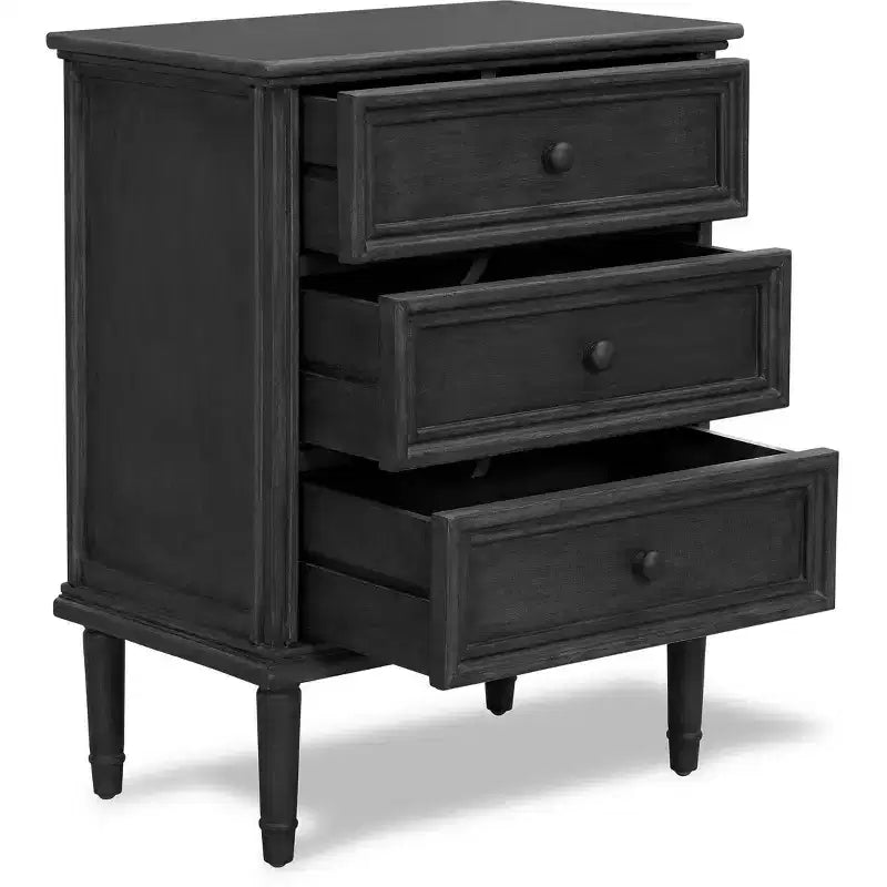 Meuble de rangement 3 tiroirs Webster gris foncé - Finch : Cadre en pin, Style traditionnel, Pas d'étagères