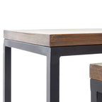 Tables gigognes Parker Marron - ClickDecor : Châssis métallique robuste, plateau en bois rustique, aucun assemblage requis