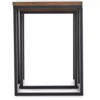 Tables gigognes Parker Marron - ClickDecor : Châssis métallique robuste, plateau en bois rustique, aucun assemblage requis