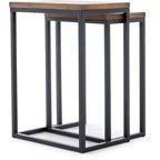 Tables gigognes Parker Marron - ClickDecor : Châssis métallique robuste, plateau en bois rustique, aucun assemblage requis
