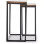 Tables gigognes Parker Marron - ClickDecor : Châssis métallique robuste, plateau en bois rustique, aucun assemblage requis