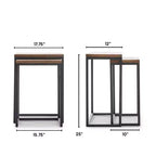 Tables gigognes Parker Marron - ClickDecor : Châssis métallique robuste, plateau en bois rustique, aucun assemblage requis