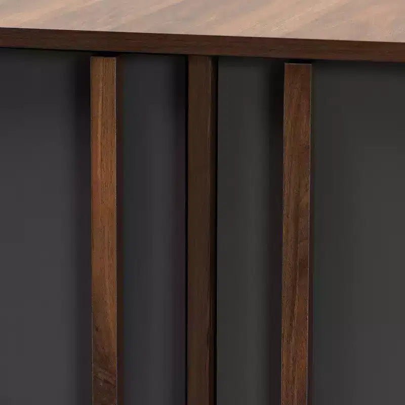 Meuble à chaussures 2 portes Naoki bicolore gris/noyer - Baxton Studio : Rangement pour entrée, capacité de 15 paires
