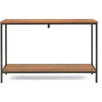 Nolan 2 Tier Console Table Brown - ClickDecor: Rustic Charm, Iron Frame, Entryway Display