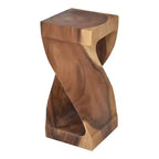 Steve Silver Co. Solana Accent Side Table Natural: Carved Acacia Wood, No Assembly