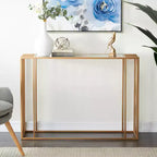 Console contemporaine en métal doré avec miroir - Olivia & May