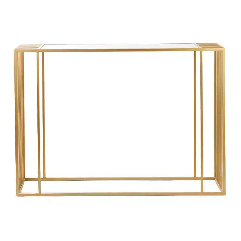 Console contemporaine en métal doré avec miroir - Olivia & May