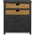ClickDecor Elmhurst Cabinet Black and Weathered : Pine Frame, 2 Fixed Shelves, No Assembly Required