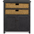 ClickDecor Elmhurst Cabinet Black and Weathered : Pine Frame, 2 Fixed Shelves, No Assembly Required