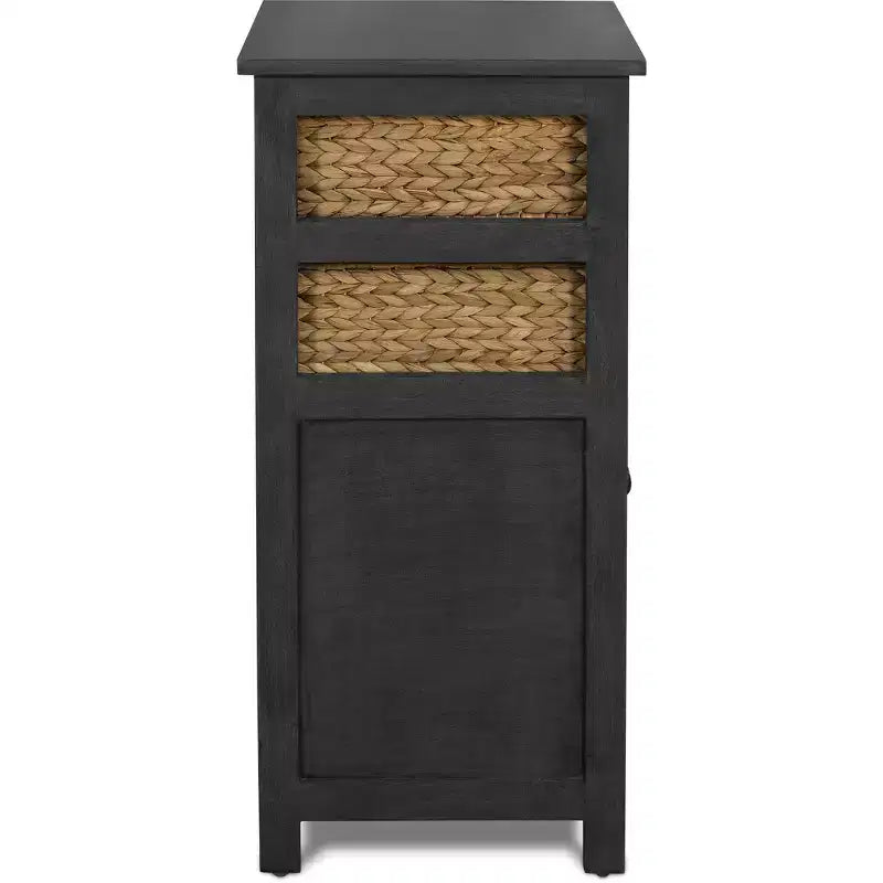ClickDecor Elmhurst Buffet Noir et Vieilli : Cadre en pin, 2 étagères fixes, Aucun assemblage requis