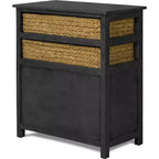 ClickDecor Elmhurst Buffet Noir et Vieilli : Cadre en pin, 2 étagères fixes, Aucun assemblage requis