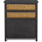 ClickDecor Elmhurst Buffet Noir et Vieilli : Cadre en pin, 2 étagères fixes, Aucun assemblage requis
