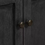 ClickDecor Elmhurst Buffet Noir et Vieilli : Cadre en pin, 2 étagères fixes, Aucun assemblage requis
