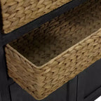 ClickDecor Elmhurst Buffet Noir et Vieilli : Cadre en pin, 2 étagères fixes, Aucun assemblage requis