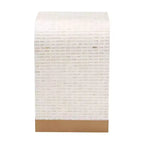 bali & pari Table d'appoint Carlyn 3 pièces en nacre et coquille capiz Beige/Blanc/Doré