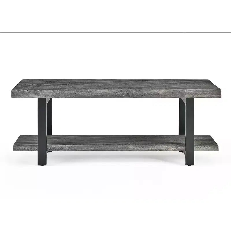 Patère murale en métal et bois Pomona de 48 po avec banc gris ardoise - Meubles Alaterre : Meuble d'entrée avec rangement