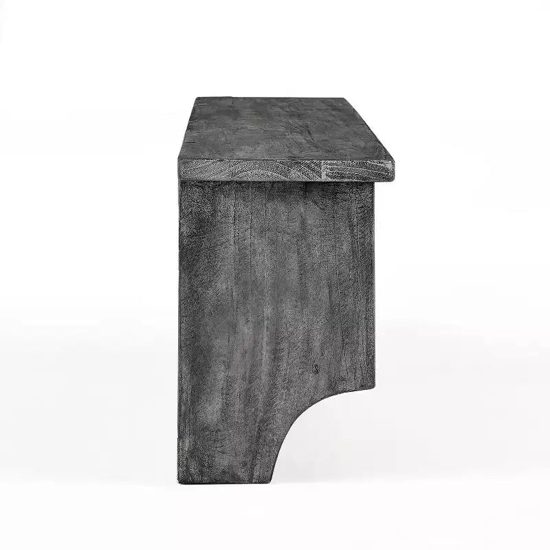 Patère murale en métal et bois Pomona de 48 po avec banc gris ardoise - Meubles Alaterre : Meuble d'entrée avec rangement