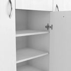 miBasics Beammoon Meuble à chaussures moderne 1 tiroir avec 11 étagères blanc : Peut contenir jusqu'à 30 paires, placage de bois MDF, rangement réglable